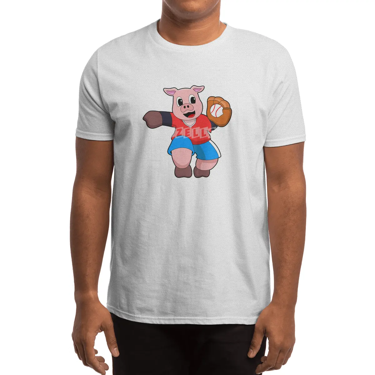 Pig at Baseball with Baseball glove Spor T-Shirt