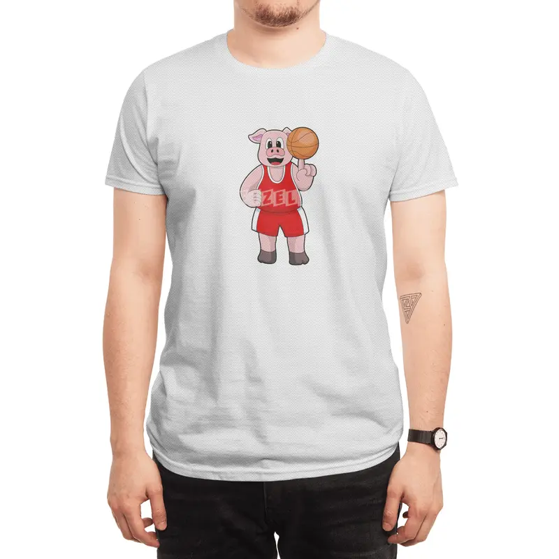 Pig at Basketball Sports Spor T-Shirt