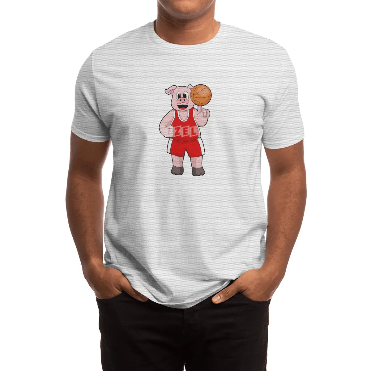 Pig at Basketball Sports Spor T-Shirt