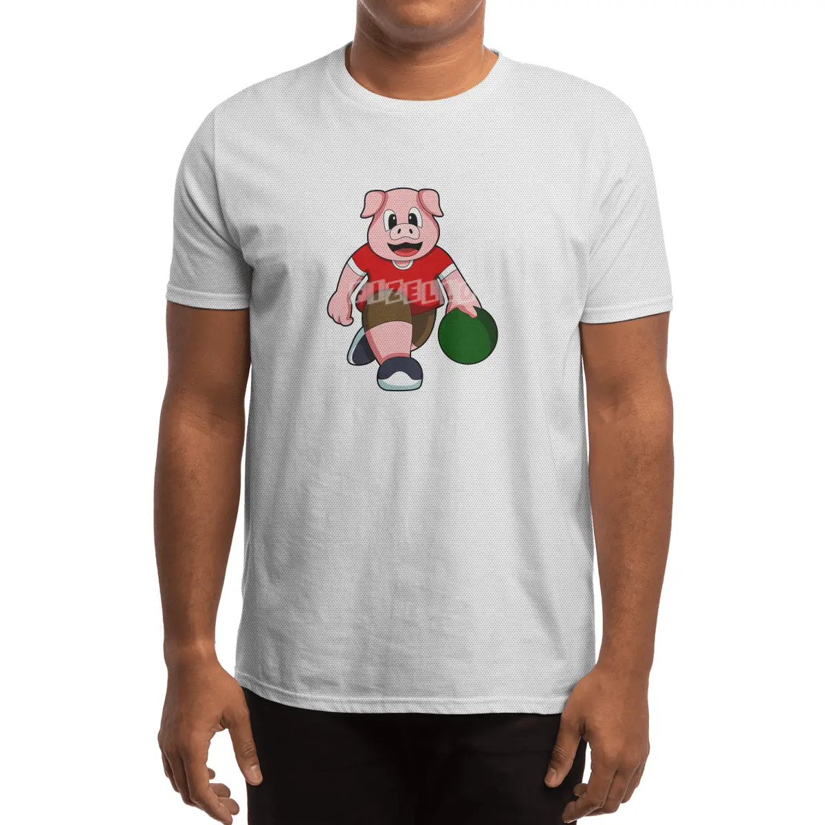 Pig at Bowling with Bowling ball Spor T-Shirt