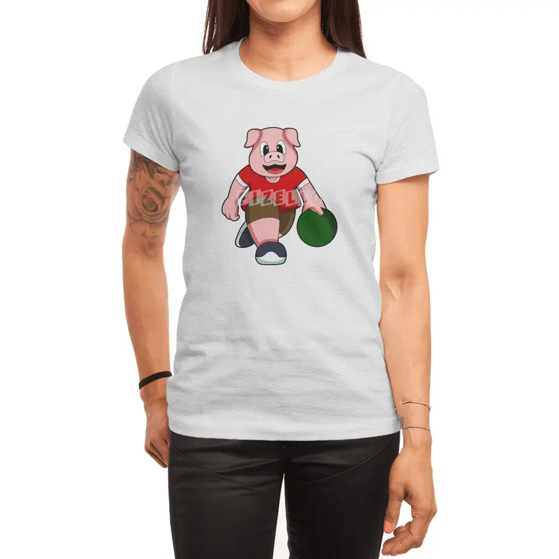 Pig at Bowling with Bowling ball Spor T-Shirt