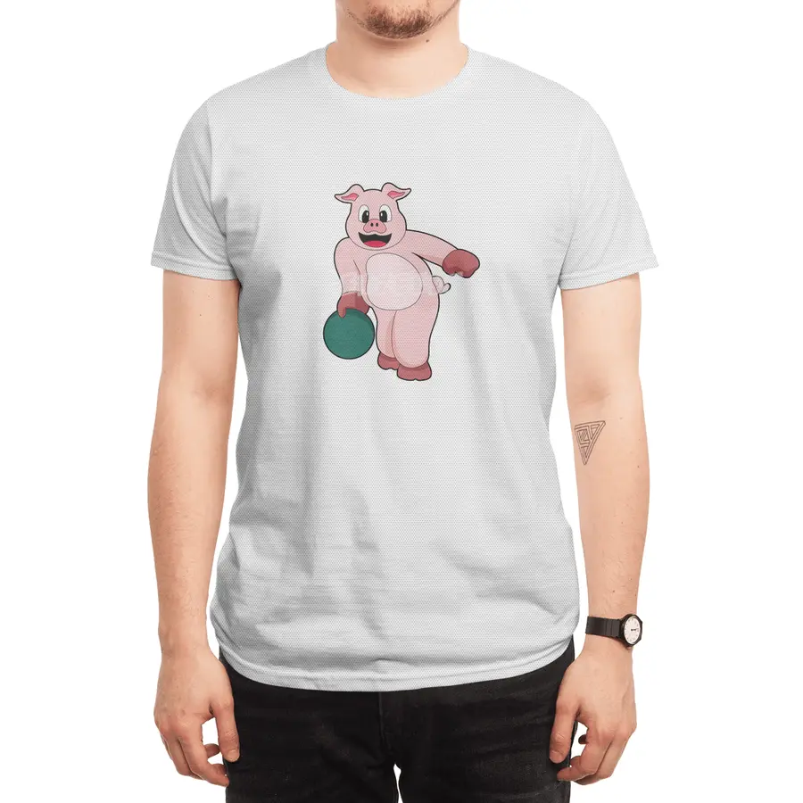 Pig at Bowling with Bowling ball Spor T-Shirt