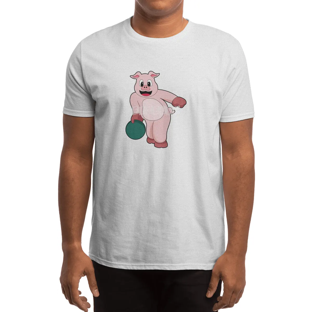 Pig at Bowling with Bowling ball Spor T-Shirt