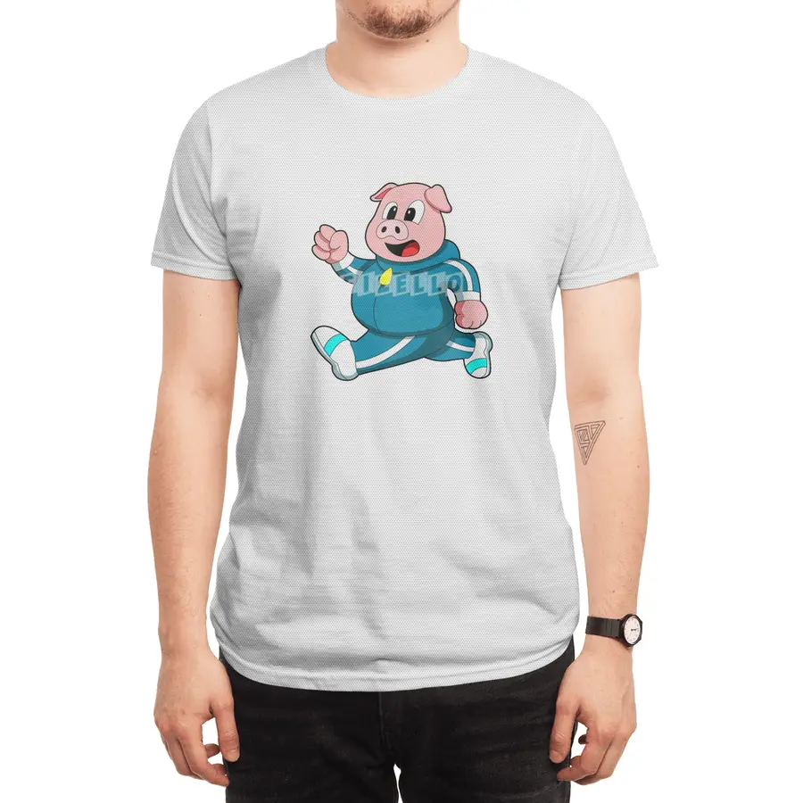 Pig at Fitness - Jogging with Jogging suit Spor T-Shirt