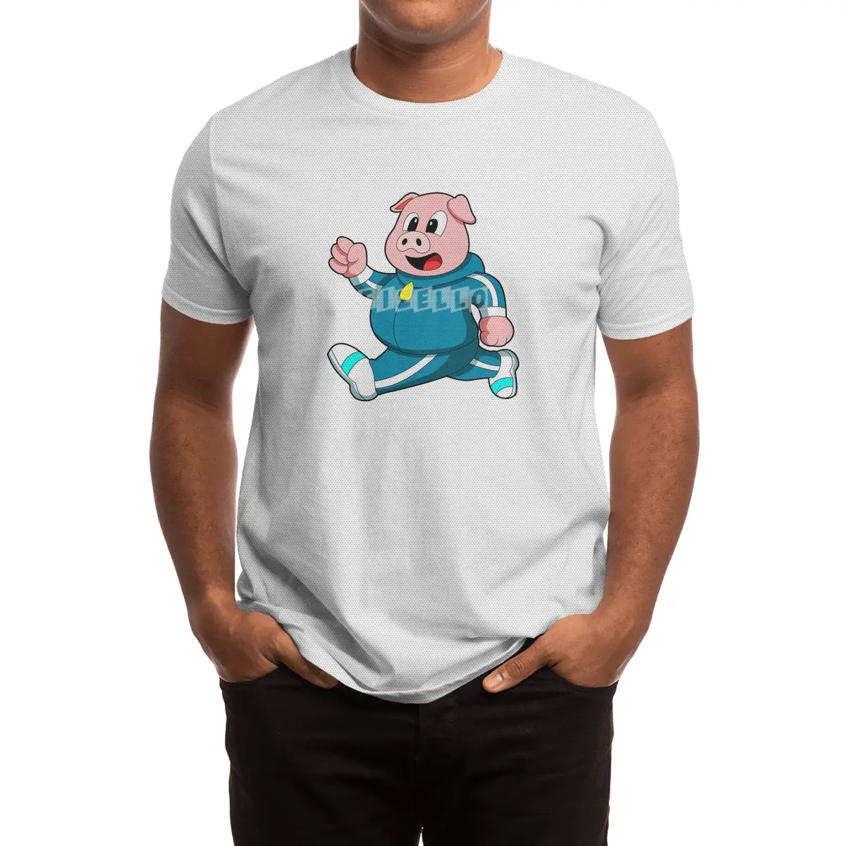 Pig at Fitness - Jogging with Jogging suit Spor T-Shirt