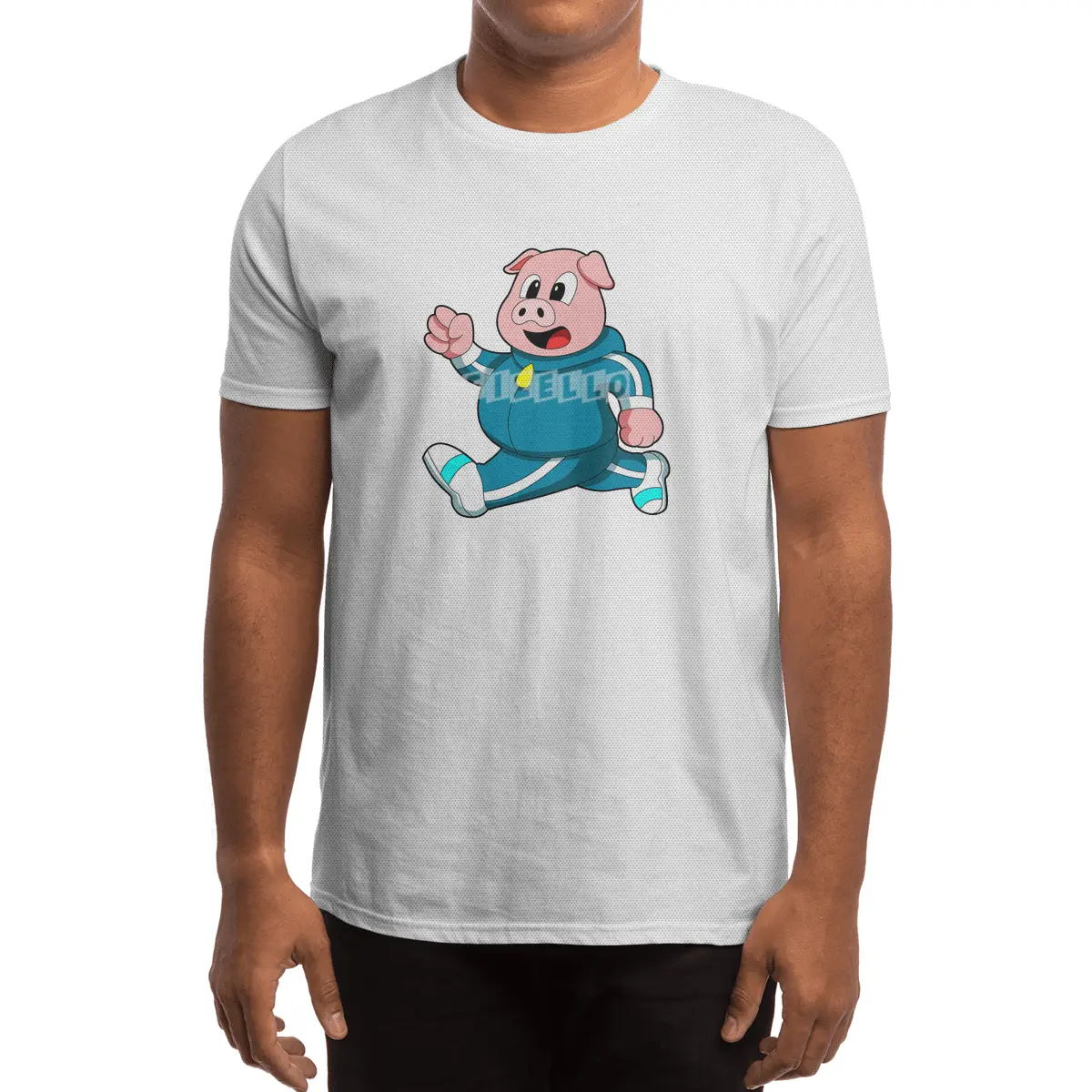 Pig at Fitness - Jogging with Jogging suit Spor T-Shirt