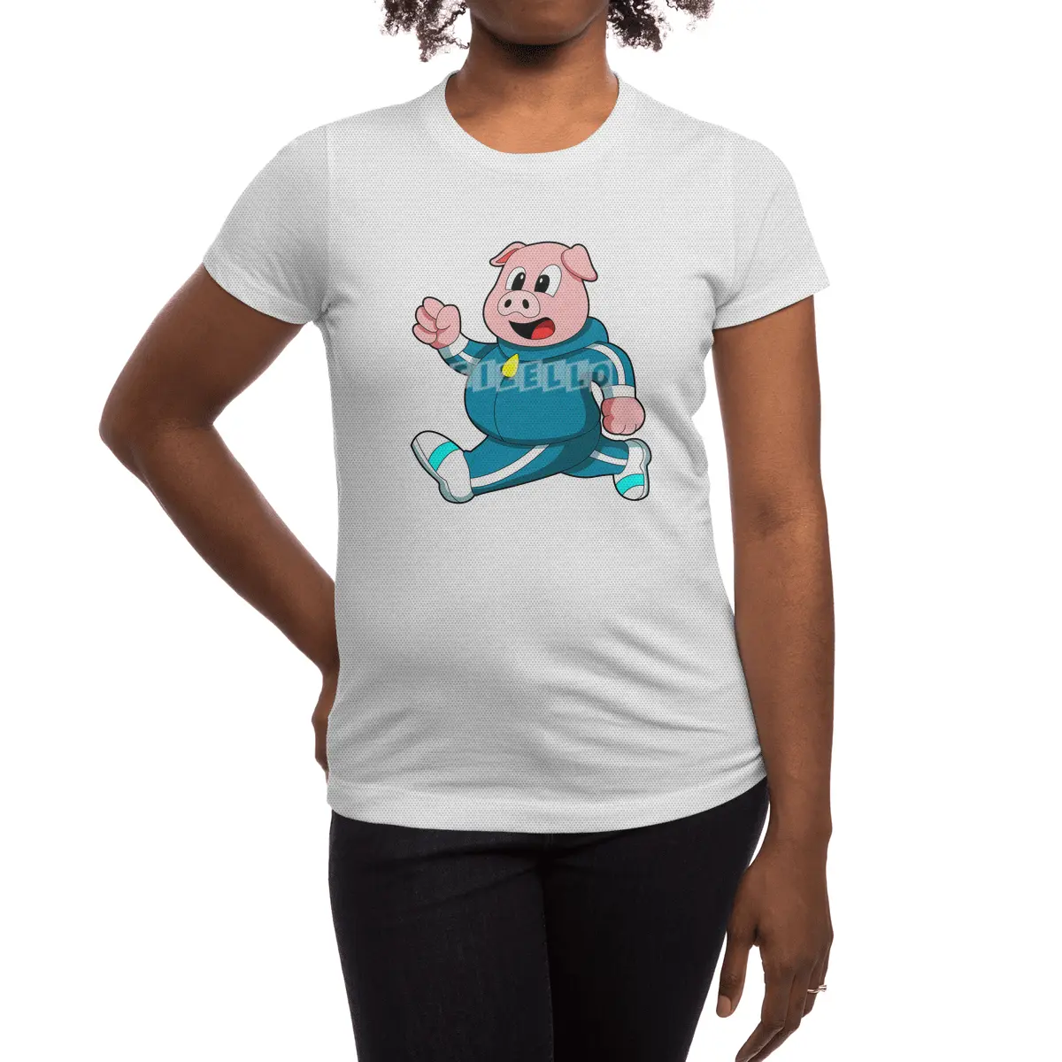 Pig at Fitness - Jogging with Jogging suit Spor T-Shirt