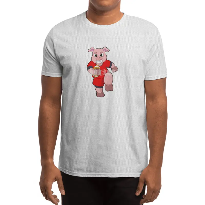 Pig at Football Sports Spor T-Shirt