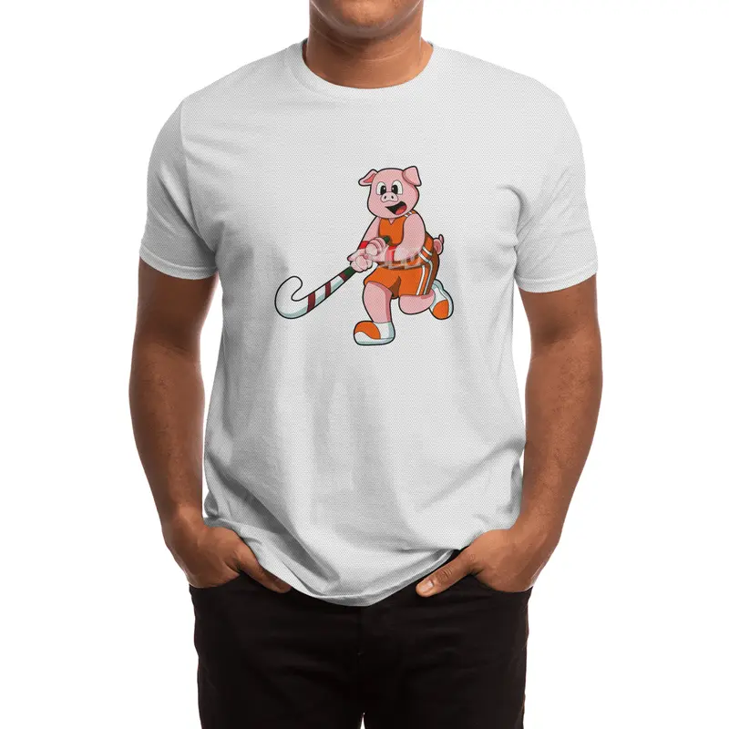 Pig at Hockey with Hockey stick Spor T-Shirt