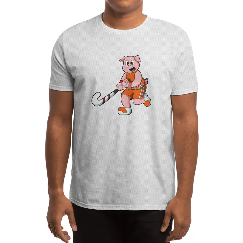 Pig at Hockey with Hockey stick Spor T-Shirt