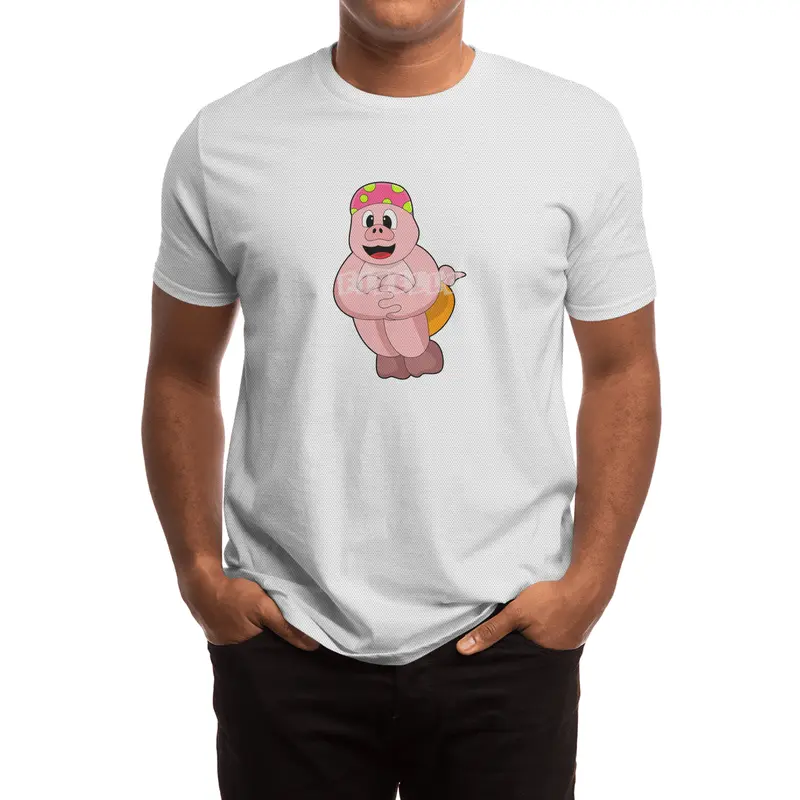 Pig at Jumping into Water Spor T-Shirt