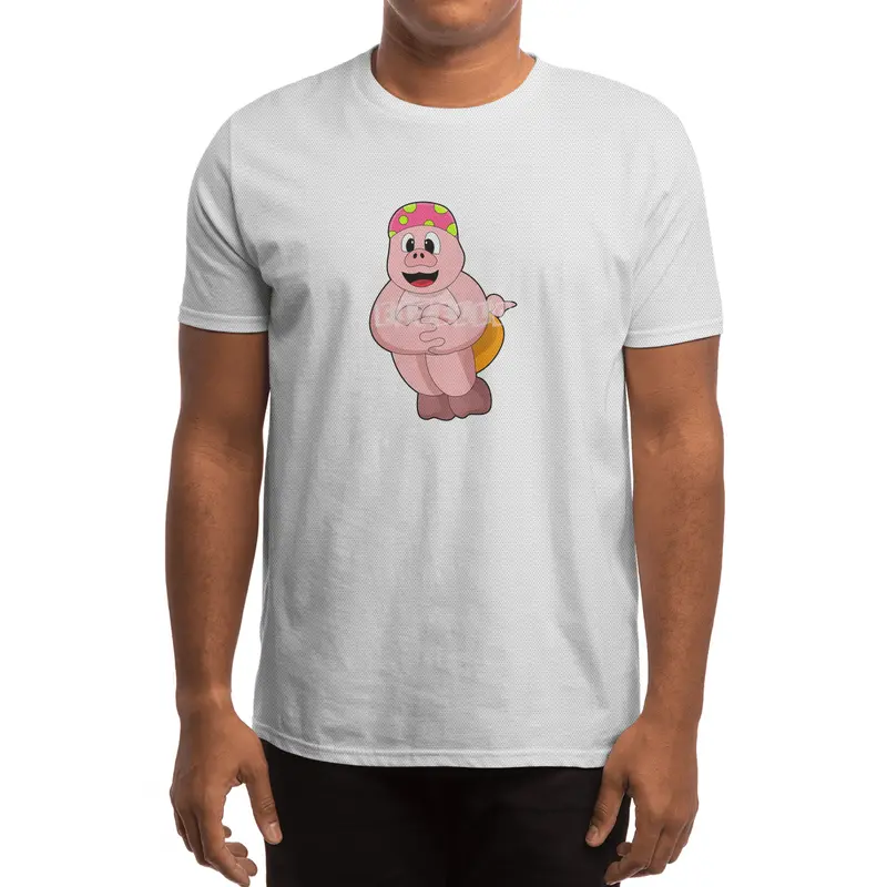 Pig at Jumping into Water Spor T-Shirt