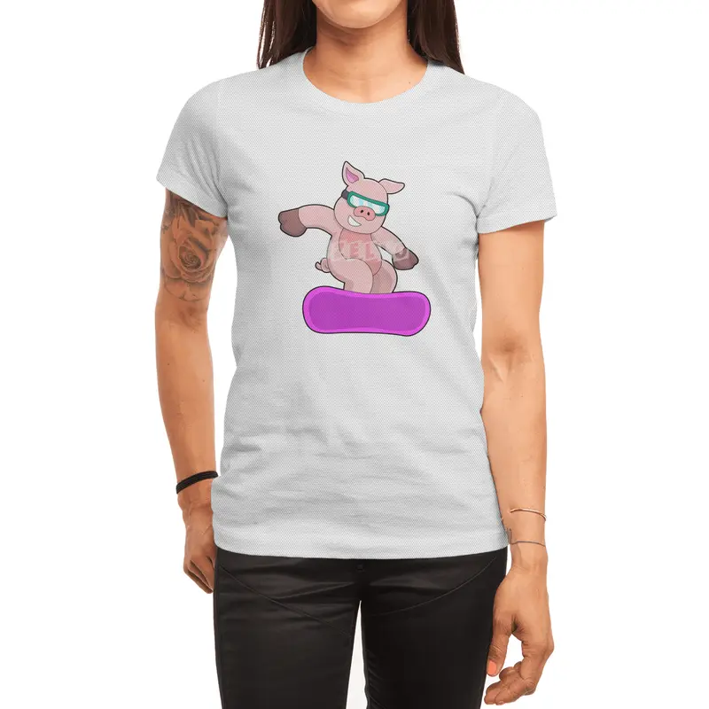 Pig at Snowboard Sports & Ski goggles Spor T-Shirt