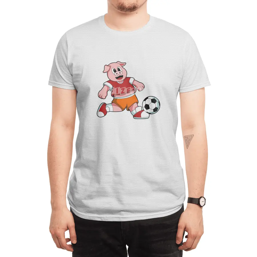 Pig at Sports with Soccer Spor T-Shirt