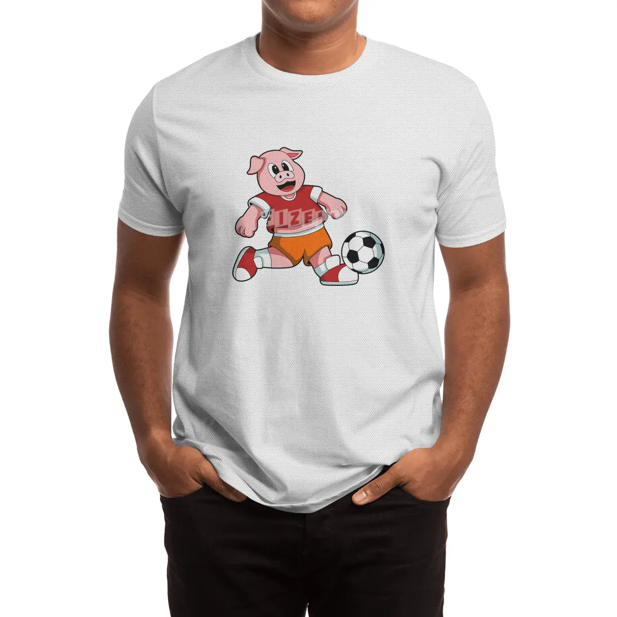 Pig at Sports with Soccer Spor T-Shirt