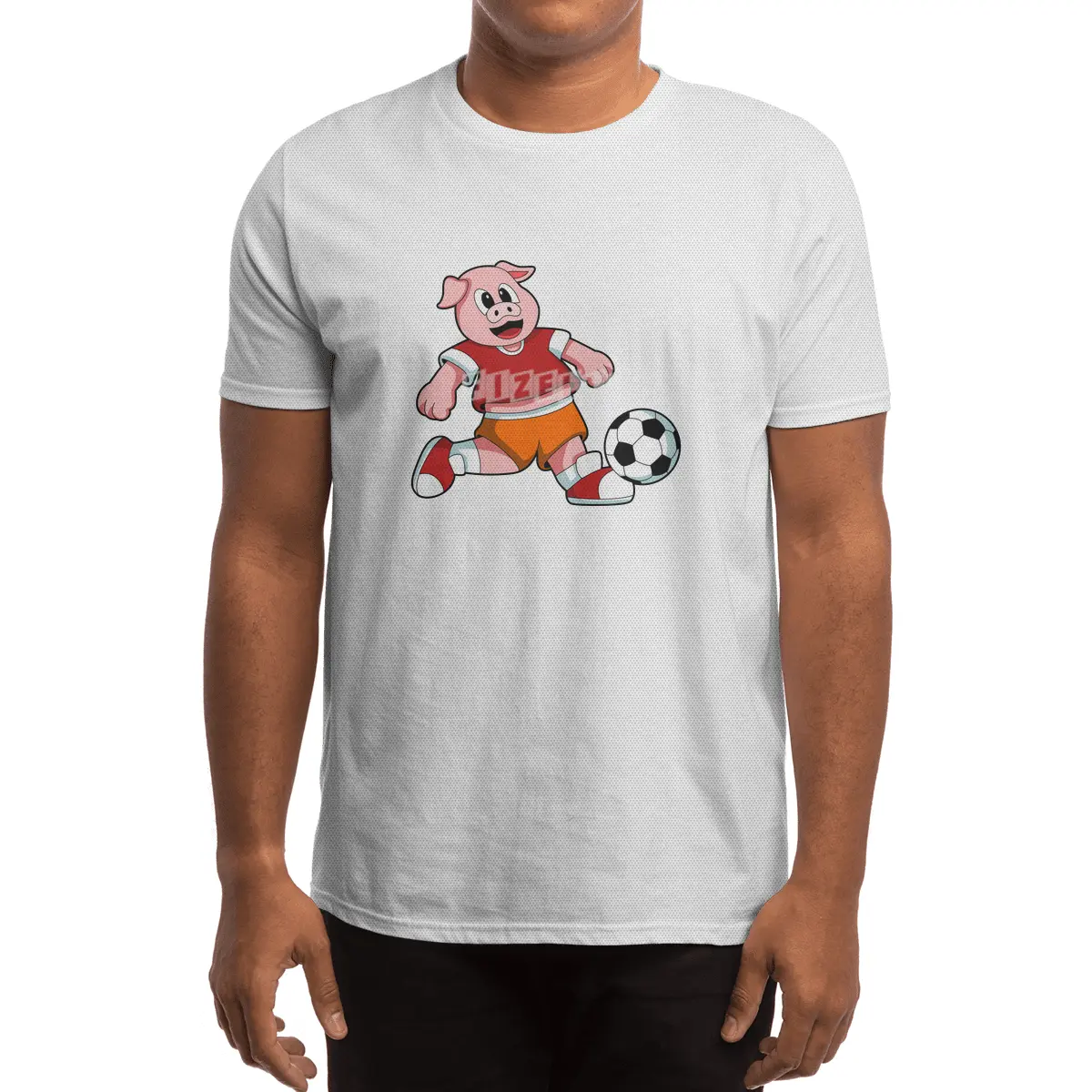Pig at Sports with Soccer Spor T-Shirt