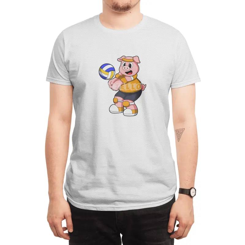 Pig at Sports with Volleyball Spor T-Shirt