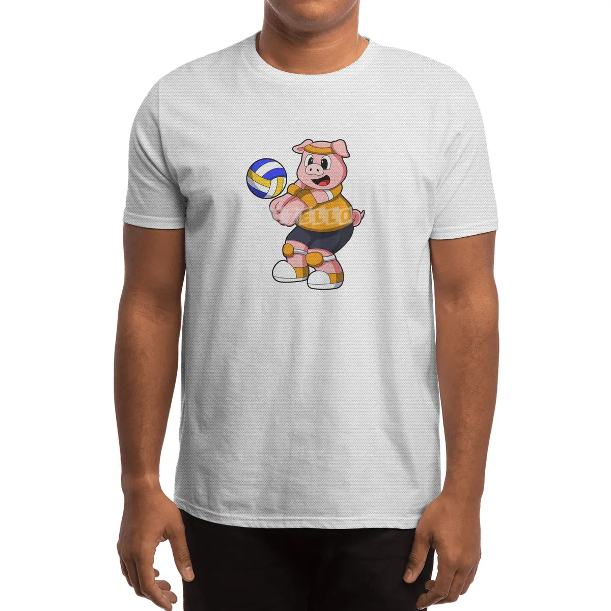 Pig at Sports with Volleyball Spor T-Shirt