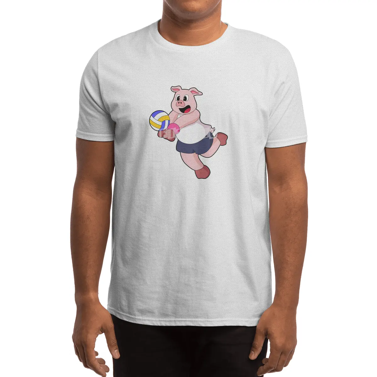 Pig at Volleyball Sports Spor T-Shirt