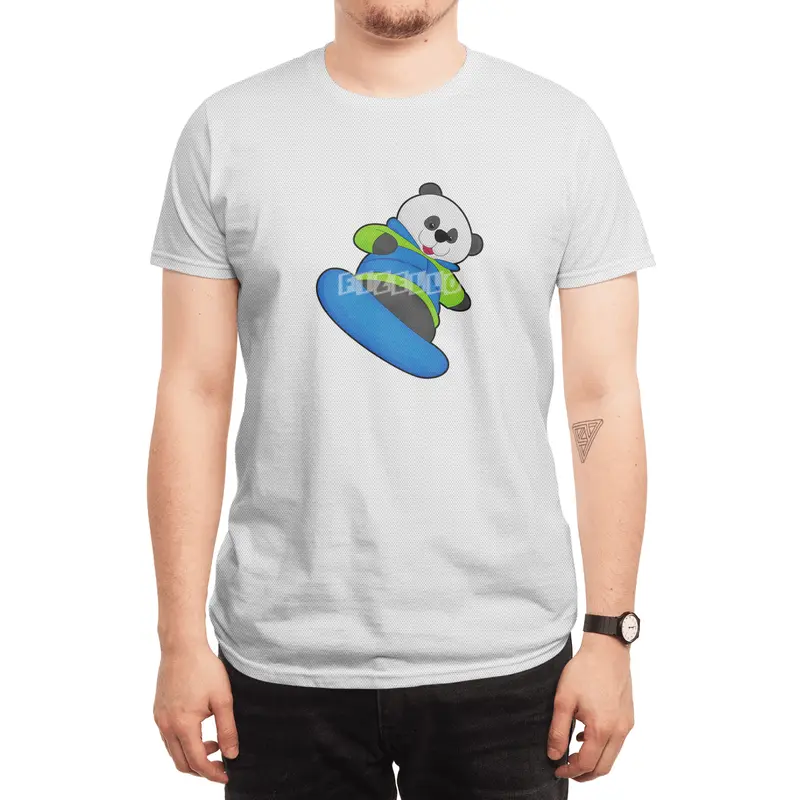 Panda as Snowboarder with Snowboard Spor T-Shirt