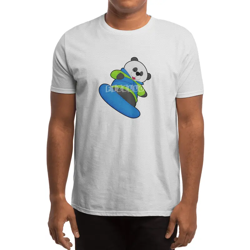 Panda as Snowboarder with Snowboard Spor T-Shirt