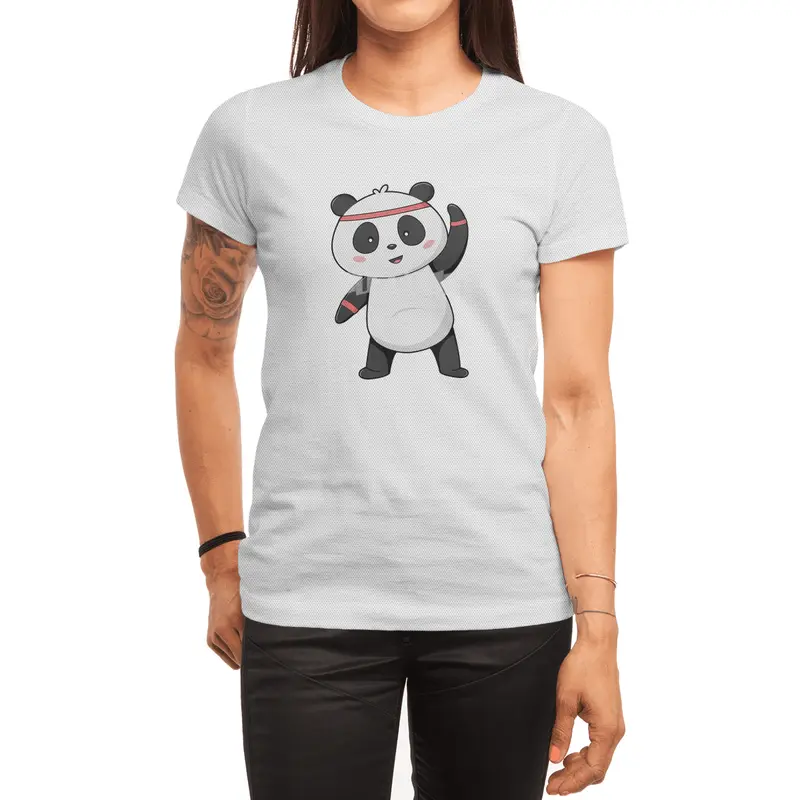 Panda at Fitness with Headband & Sweatband Spor T-Shirt