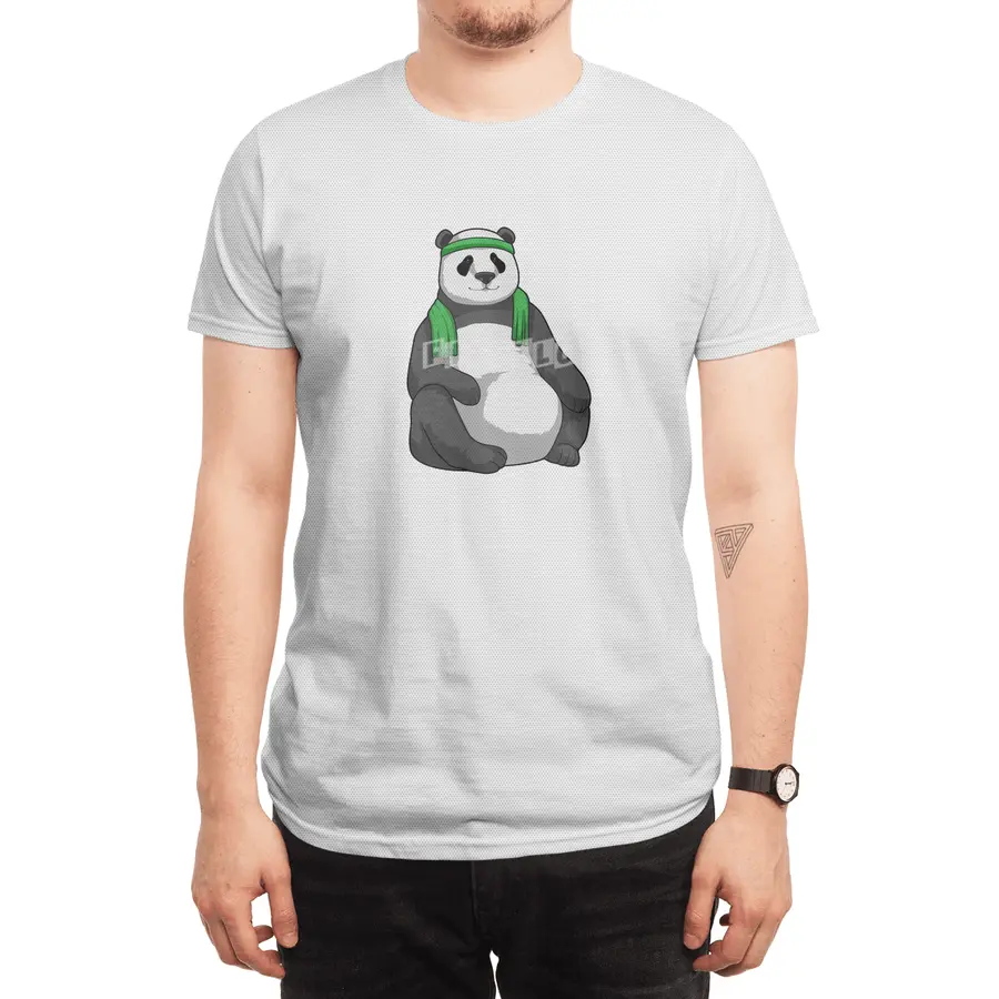 Panda at Fitness with Towel Spor T-Shirt