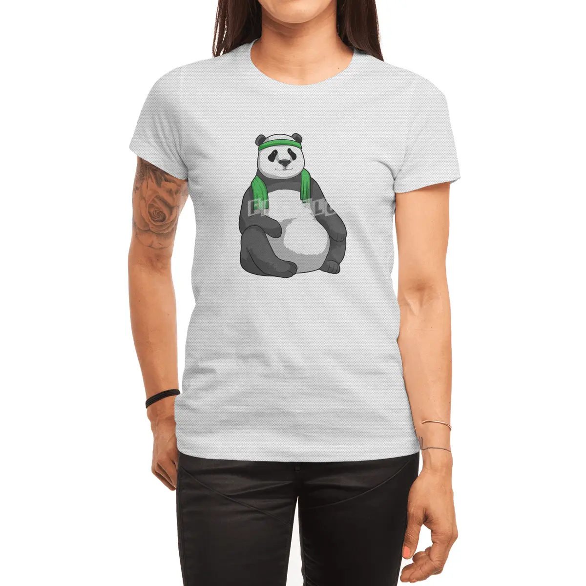 Panda at Fitness with Towel Spor T-Shirt