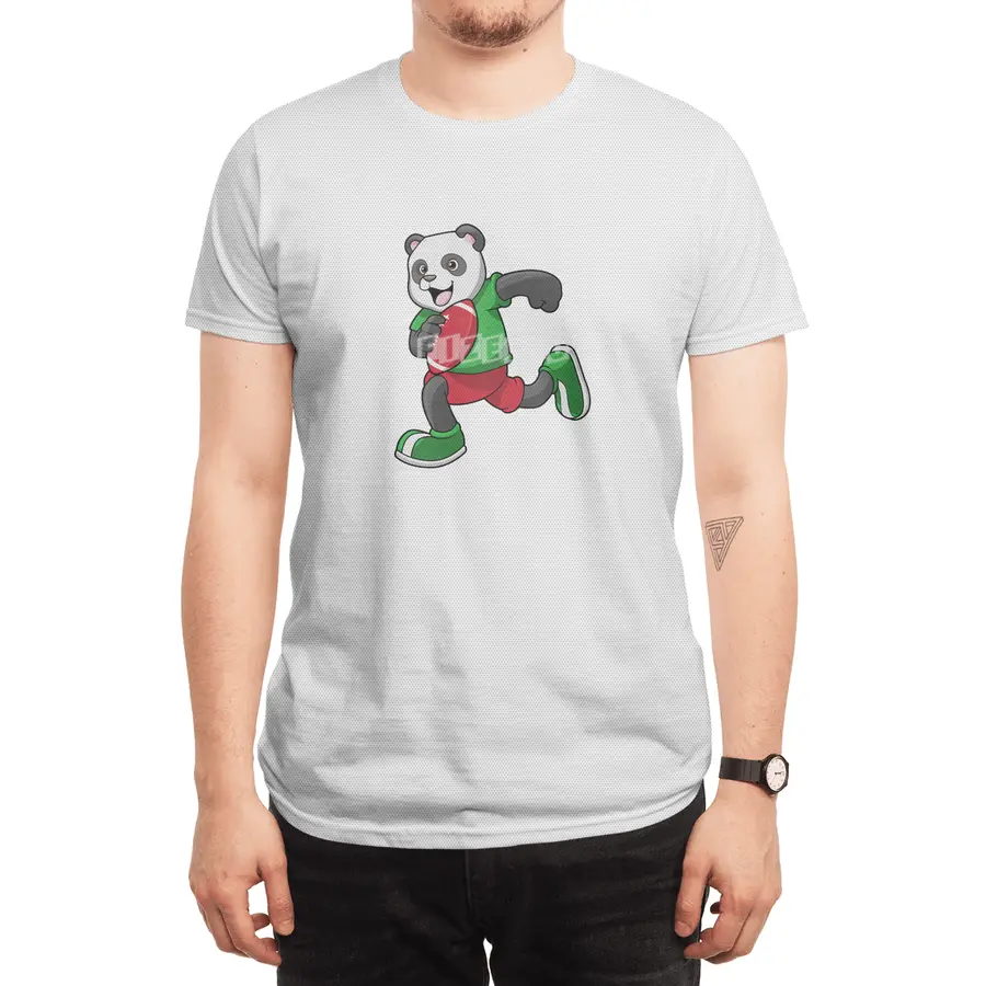 Panda at Football with Equipment Spor T-Shirt