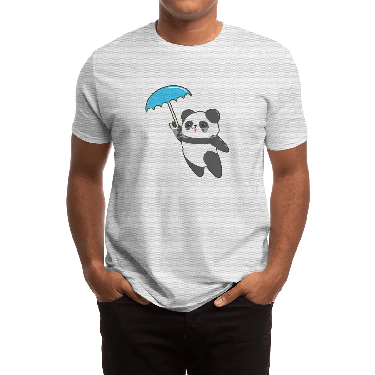 Panda at Rain with Umbrella Spor T-Shirt
