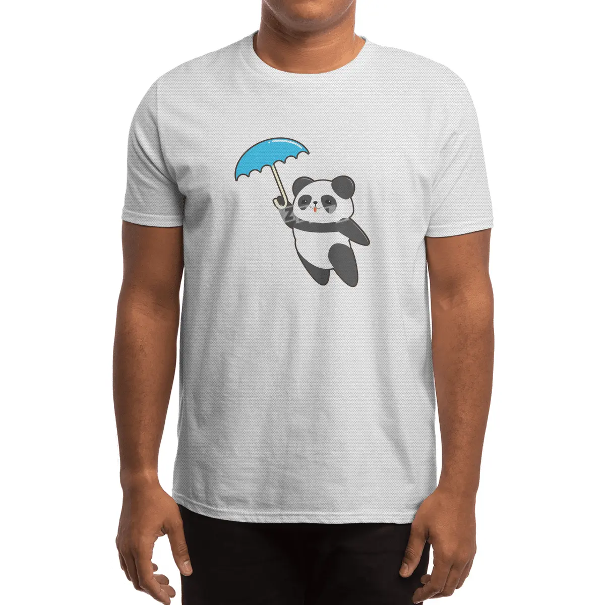 Panda at Rain with Umbrella Spor T-Shirt