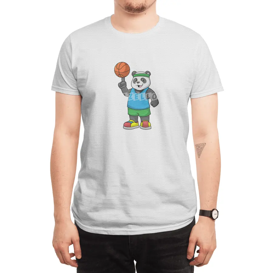 Panda at Sports with Basketball Spor T-Shirt