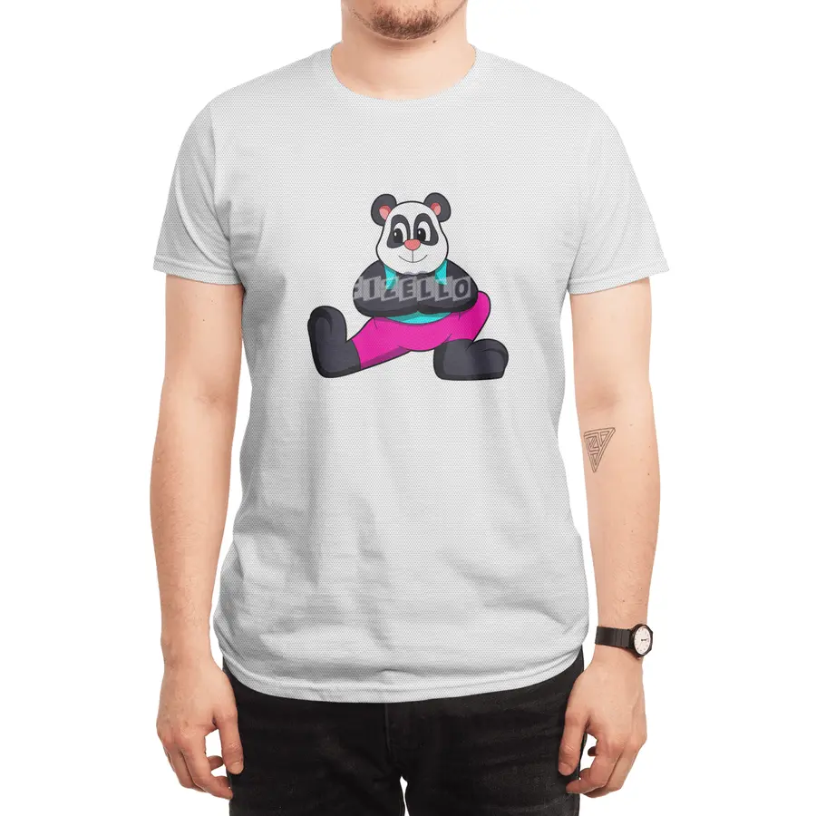 Panda at Yoga stretching exercises Spor T-Shirt