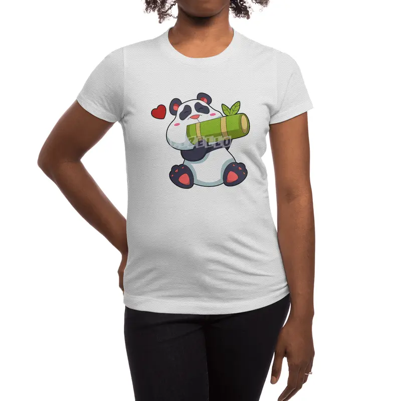 Panda with Bamboo & Heart Spor T-Shirt