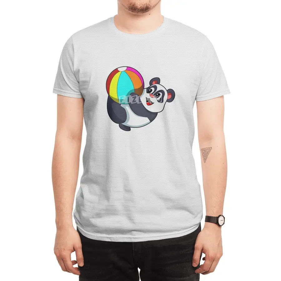 Panda with Beach ball Spor T-Shirt