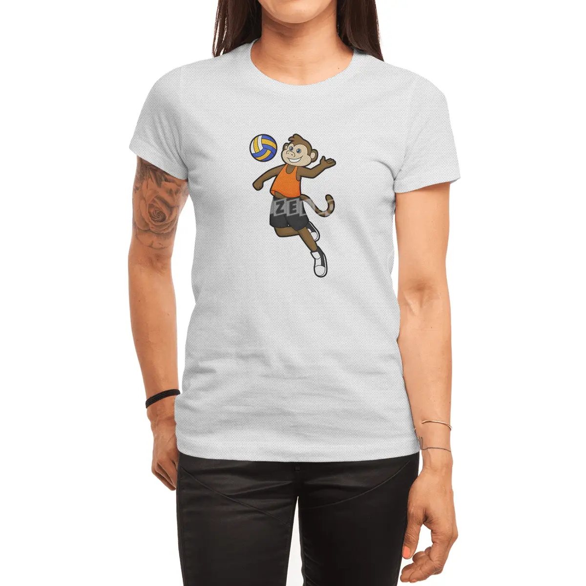 Monkey as Volleyball player with Volleyball Spor T-Shirt