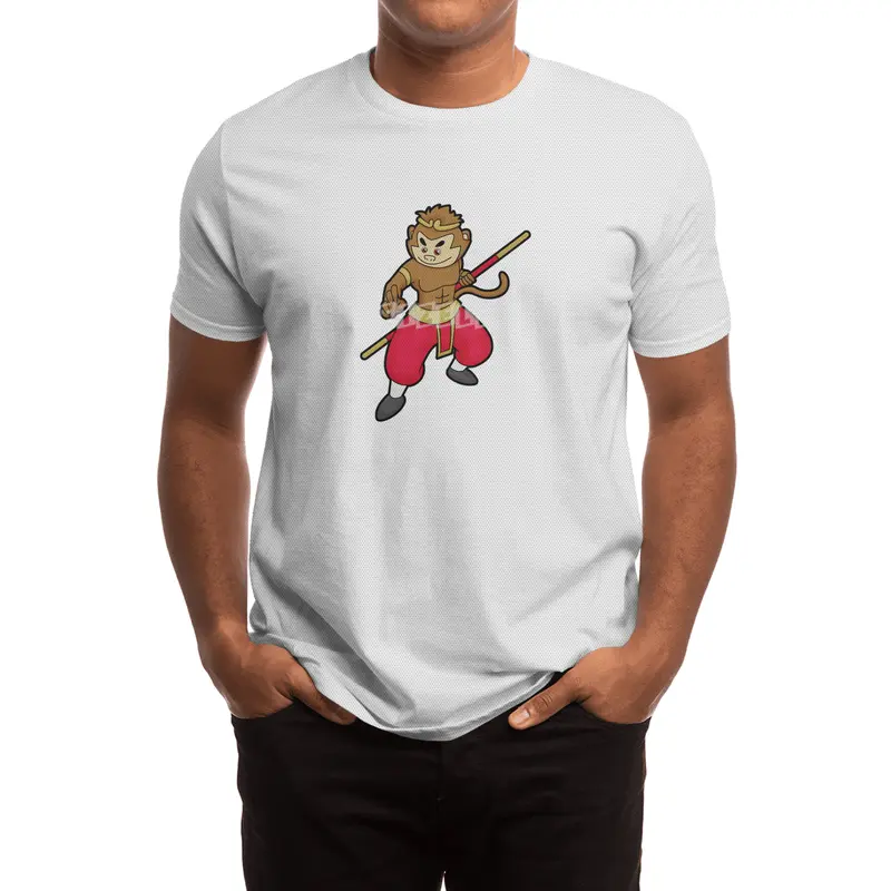 Monkey as Warrior with Staff & Headband Spor T-Shirt