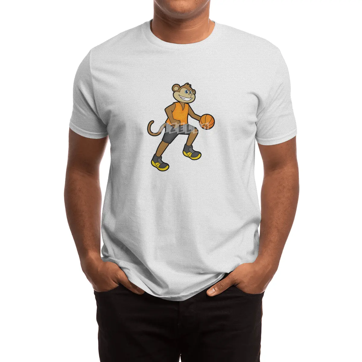 Monkey at Basketball Sports Spor T-Shirt