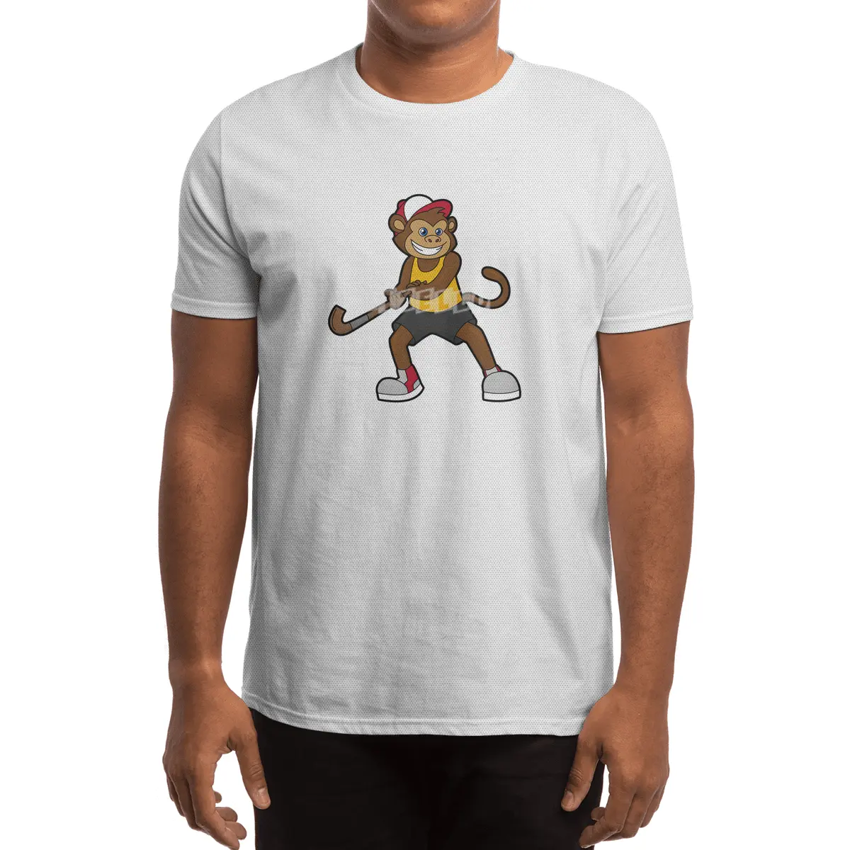 Monkey at Hockey with Hockey stick Spor T-Shirt