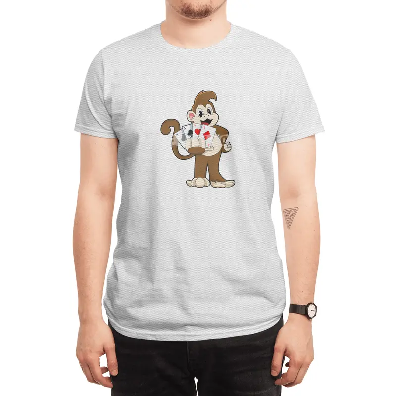 Monkey at Poker with Poker cards Spor T-Shirt