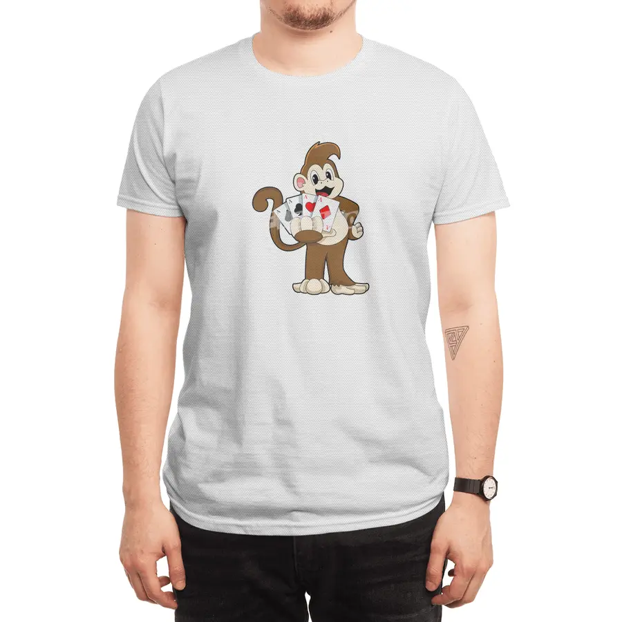 Monkey at Poker with Poker cards Spor T-Shirt