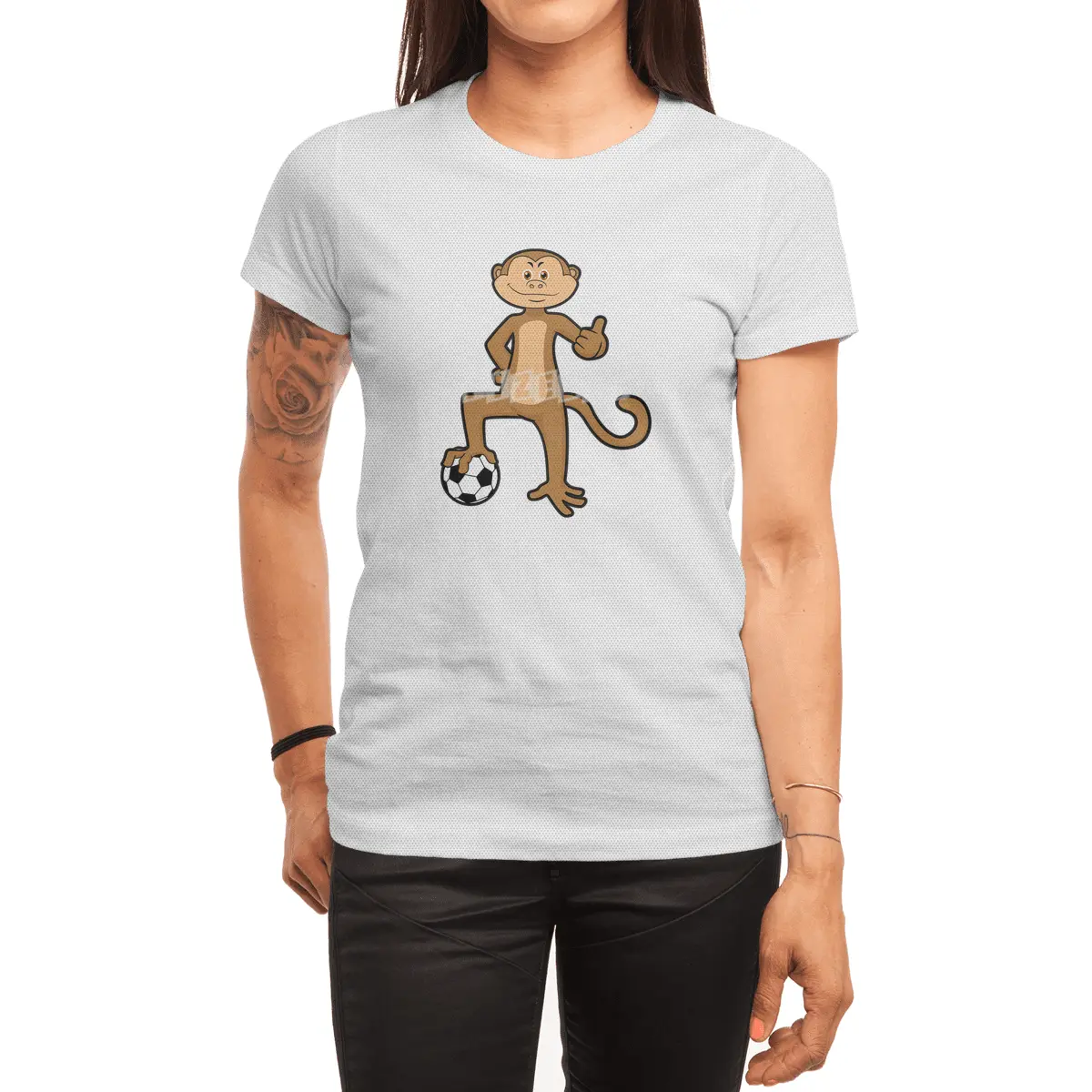 Monkey at Sports with Soccer ball Spor T-Shirt