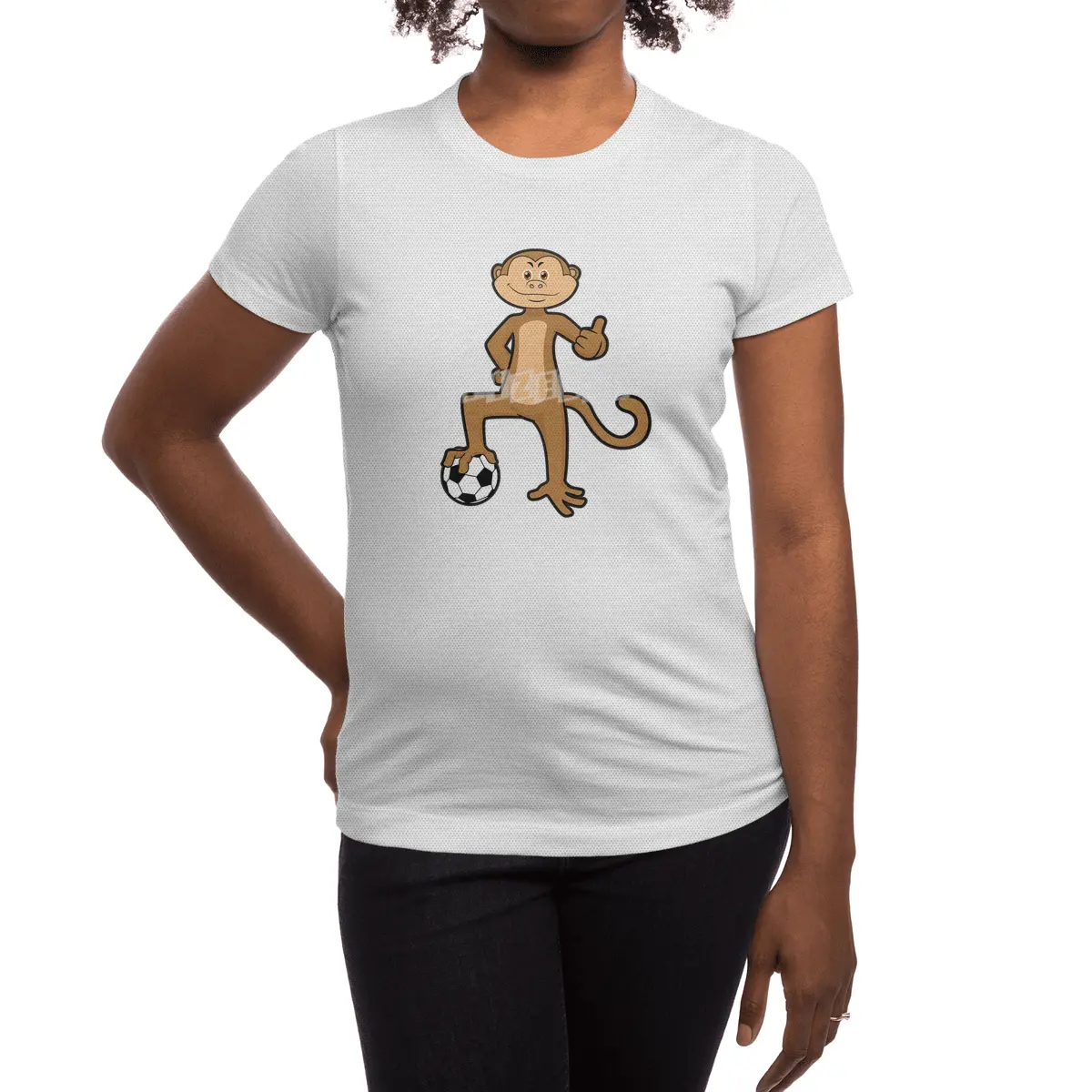 Monkey at Sports with Soccer ball Spor T-Shirt
