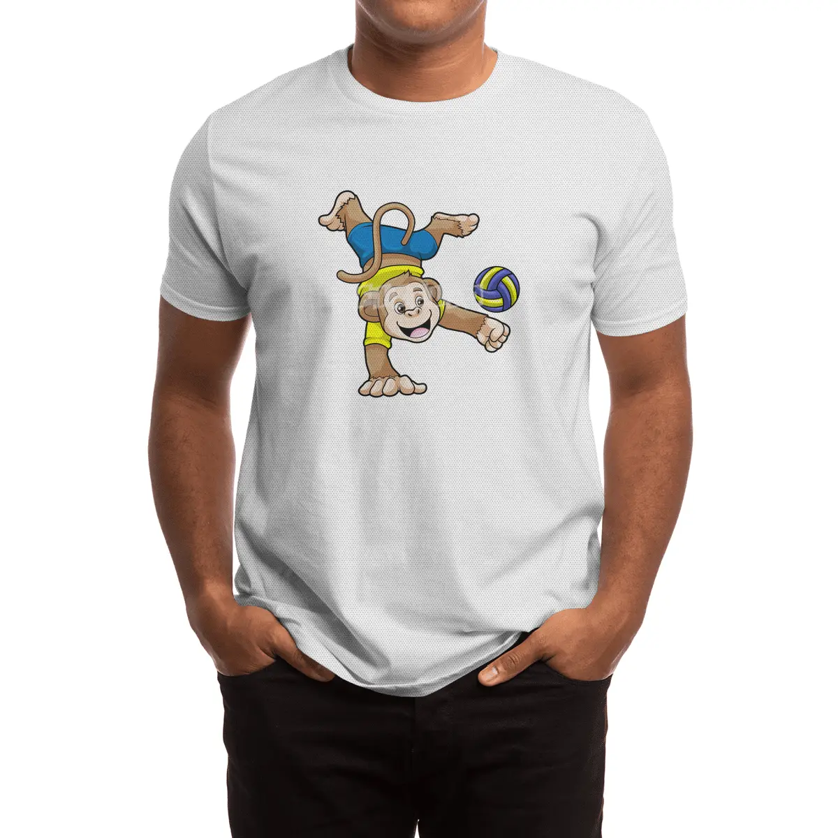 Monkey at Sports with Volleyball Spor T-Shirt