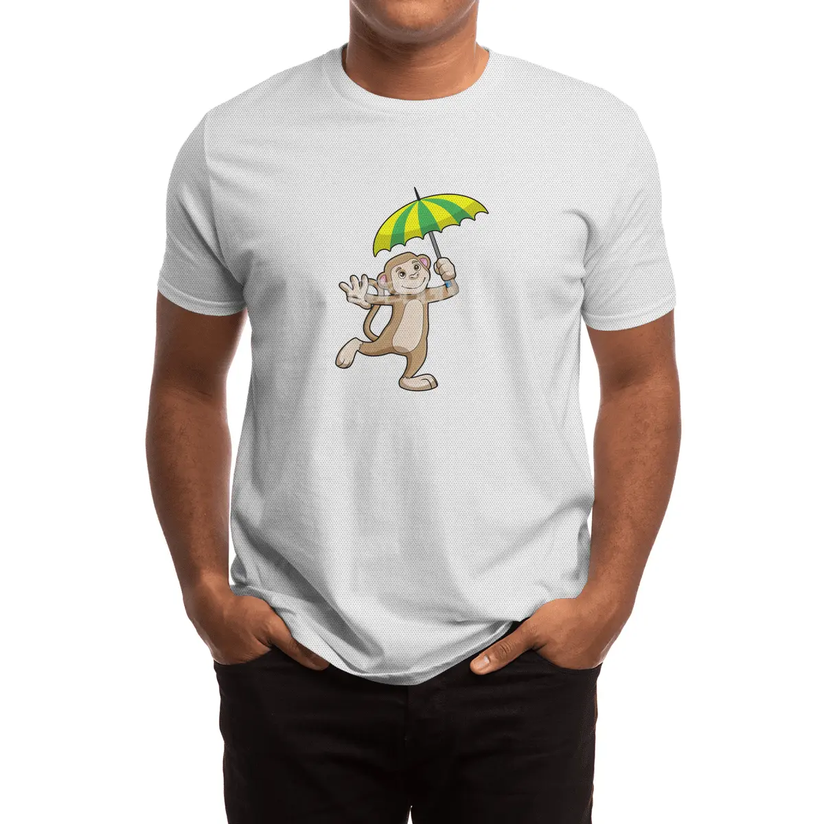 Monkey Rain Umbrella Spor T-Shirt