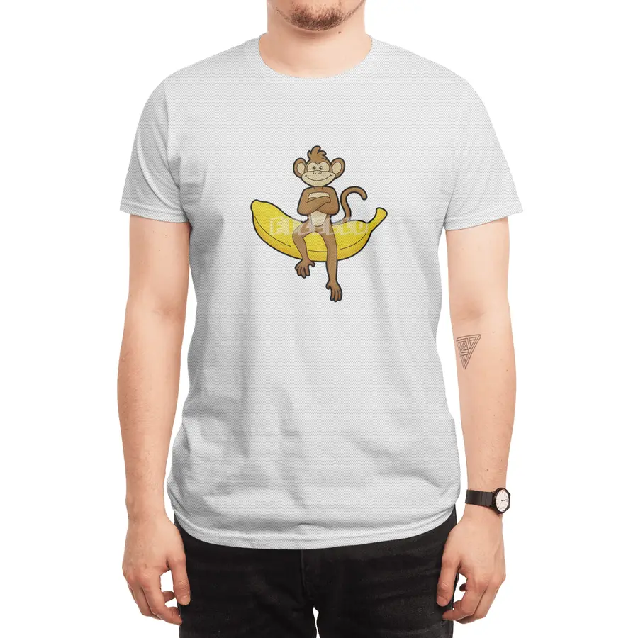 Monkey with Banana Spor T-Shirt