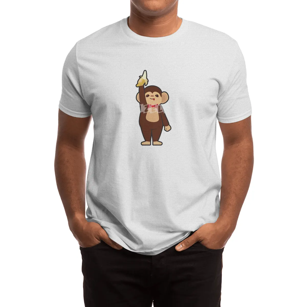 Monkey with Banana Spor T-Shirt