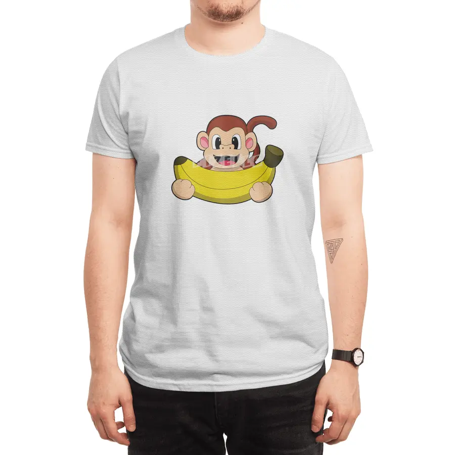 Monkey with Banana Spor T-Shirt