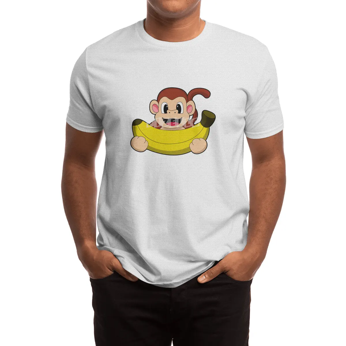 Monkey with Banana Spor T-Shirt
