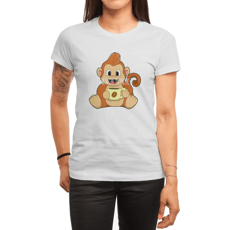 Monkey with Cup of Coffee Spor T-Shirt